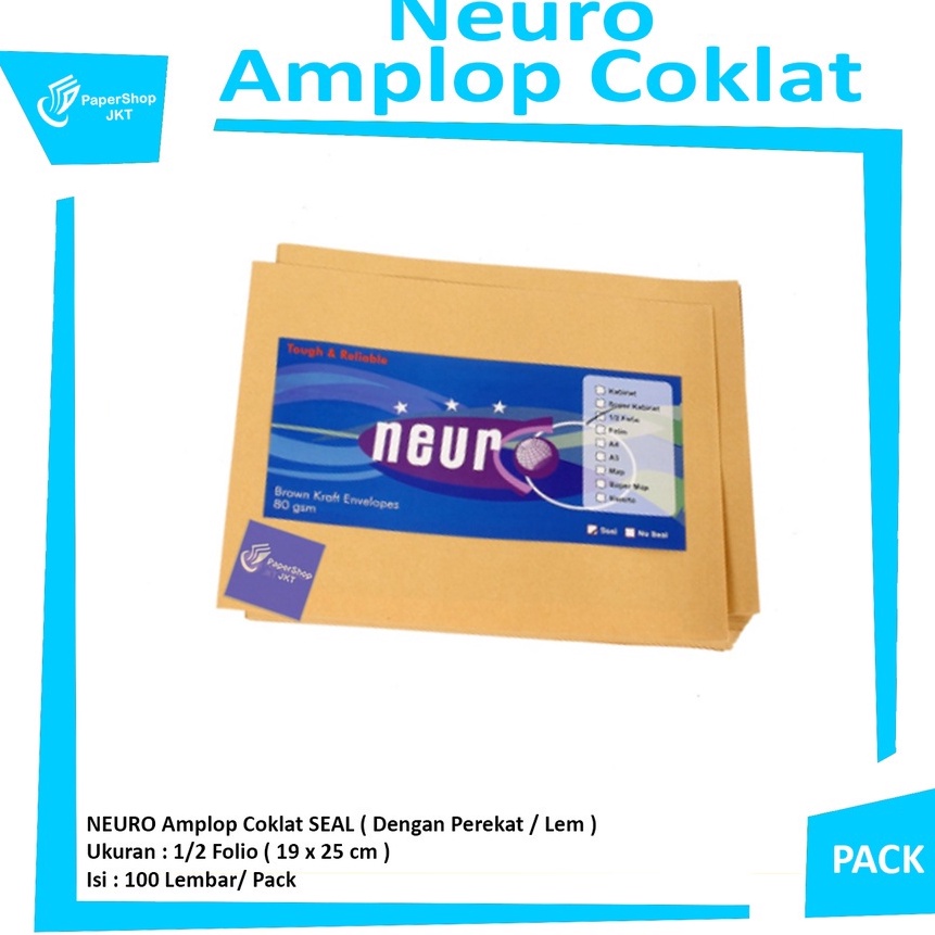 

Khusus NEURO Amplop Coklat 12 Folio Seal 19 x 25 cm Pack