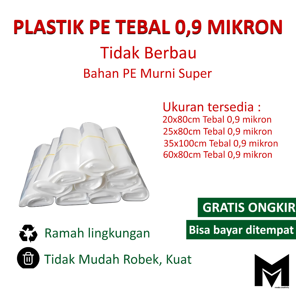 Plastik PE tebal / Plastik packing ikan / Plastik PE / Plastik Makanan / Plastik Pembungkus / Plasti