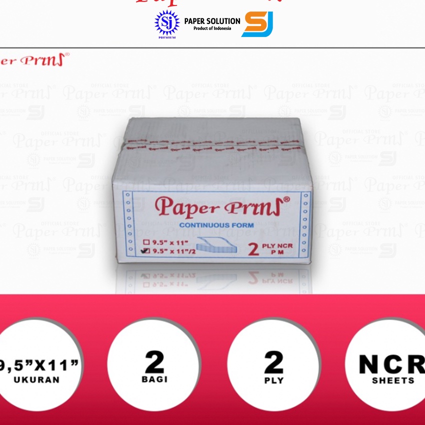 

FG2 Paperpryns Kertas Continuous Form 2PLY NCR PRS 95 x 112 Bagi 2