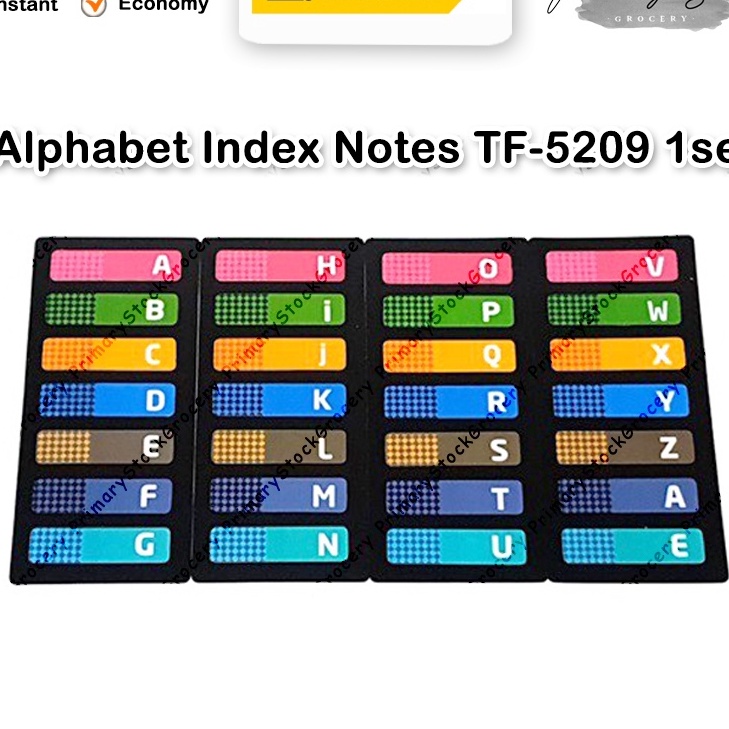 

FG2 Sticky Notes Memo Note Abjad Trifelo TF529 Penanda Buku Alphabet Huruf Pembatas TF 529