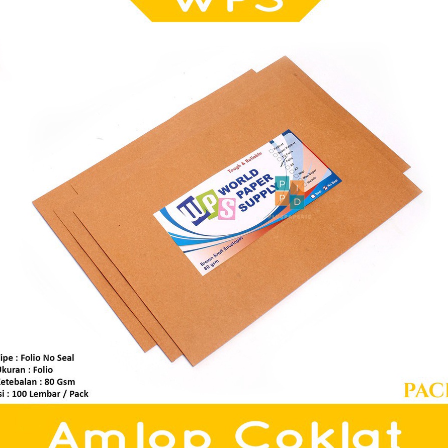 

Terjangkau WPS Amplop Coklat Ukuran Folio 235 x 345 cm No Seal Pack