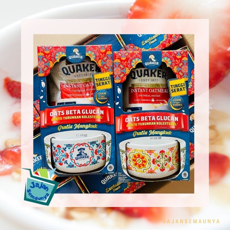 

Quaker instan oatmeal 800 gr free mangkuk cantik
