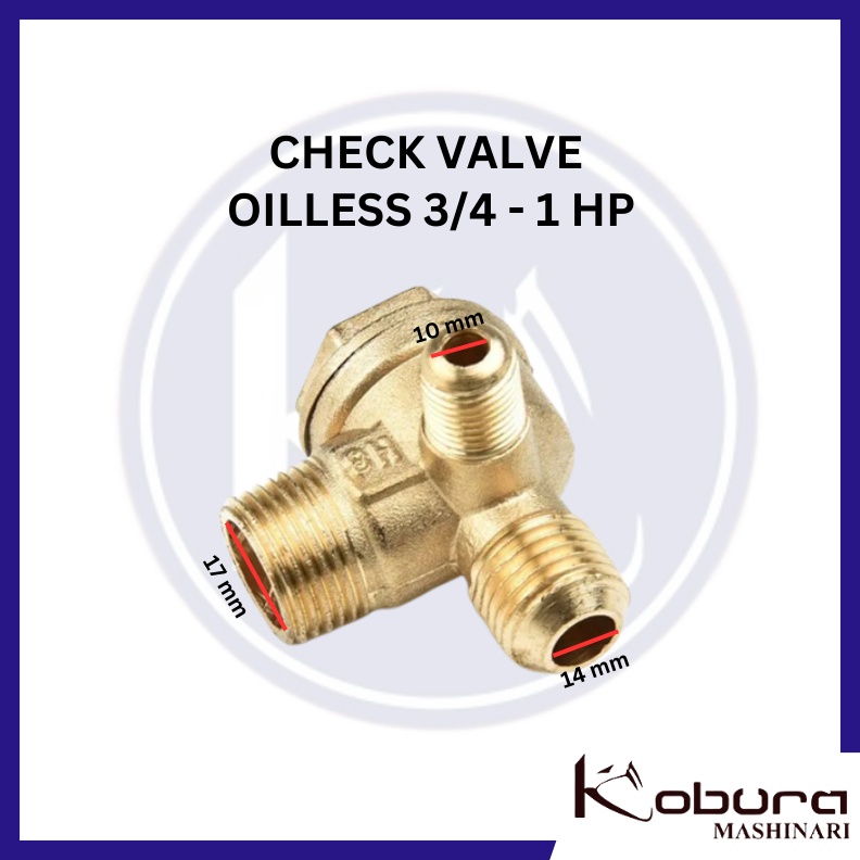 MAKSIMAL Check Valve Oilless 34  1 HP Portable Kompresor Angin Silent Tanpa Oli