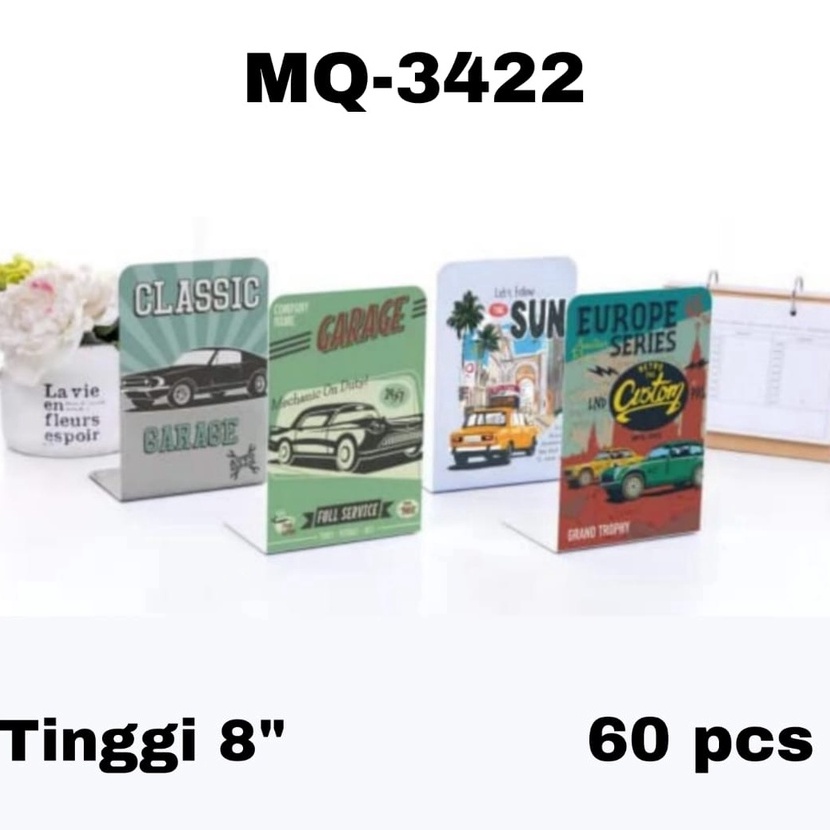 

KI3 STAND BOOK Book END PEMBATAS Buku MOTIF MOBIL KLASIK Bahan Besi dapat 2 pcs MQ3422