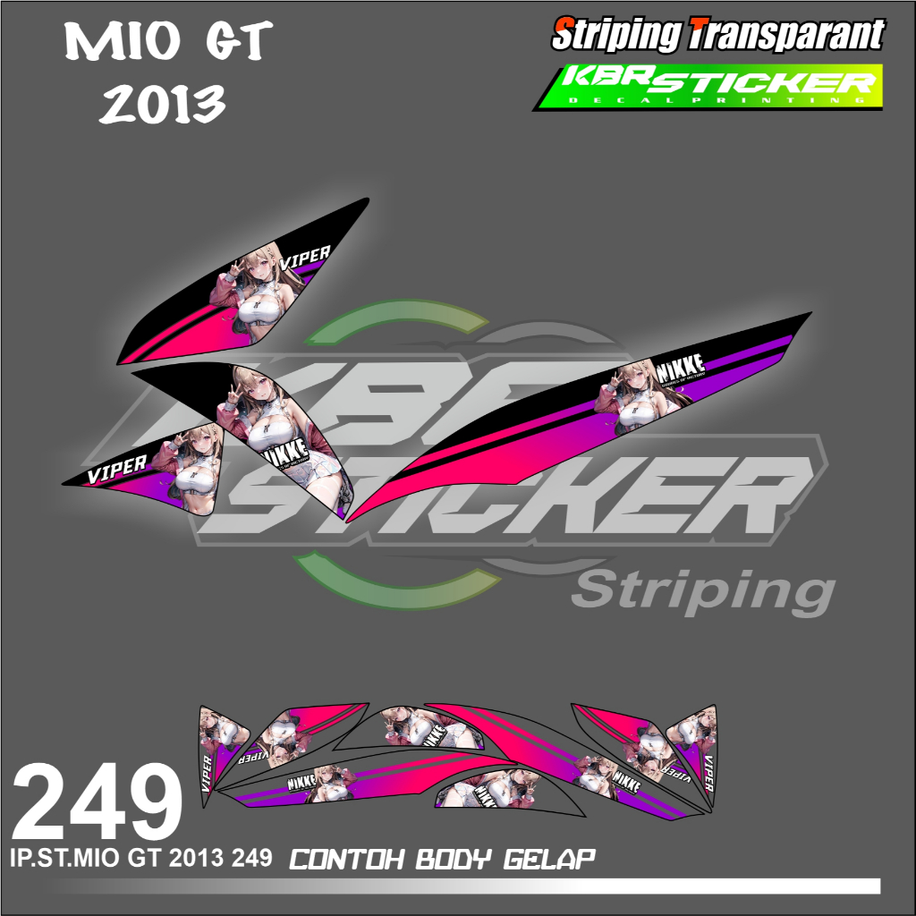MIO GT 2013  (COD) STIKER STRIPING MOTOR YAMAHA MIO GT 2013 HOLOGRAM DAN TRANSPARAN