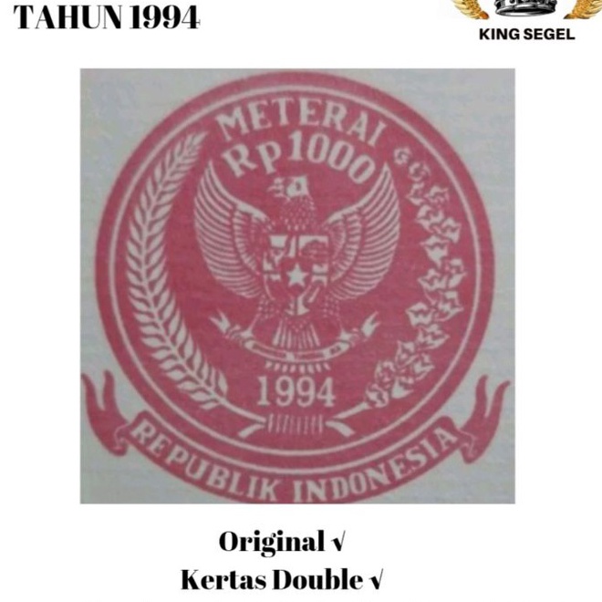 

KI3 Kertas Segel Tahun 1994 Double Asli