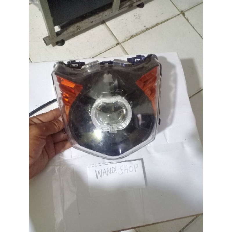 reflektor lampu depan bilet ala ala beat karbu custome black orange lampu depan bilet ala ala beat k