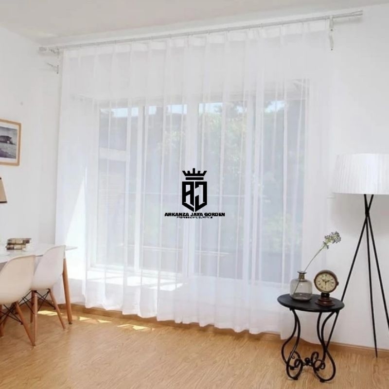 vitrase gorden foil putih polos / vitrase foil /gorden tipis / gorden transparan