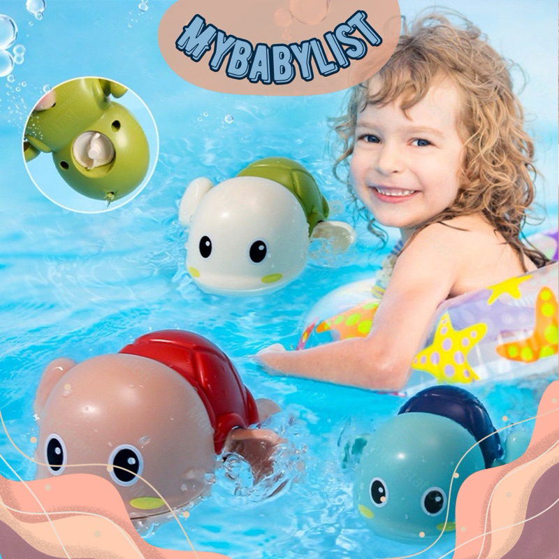 Mainan Mandi Anak Anti Air Gerak Tanpa Baterai Kura Kura Ikan Paus