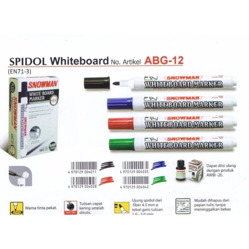 

SPIDOL SNOWMAN BOARD MARKER ABG-12