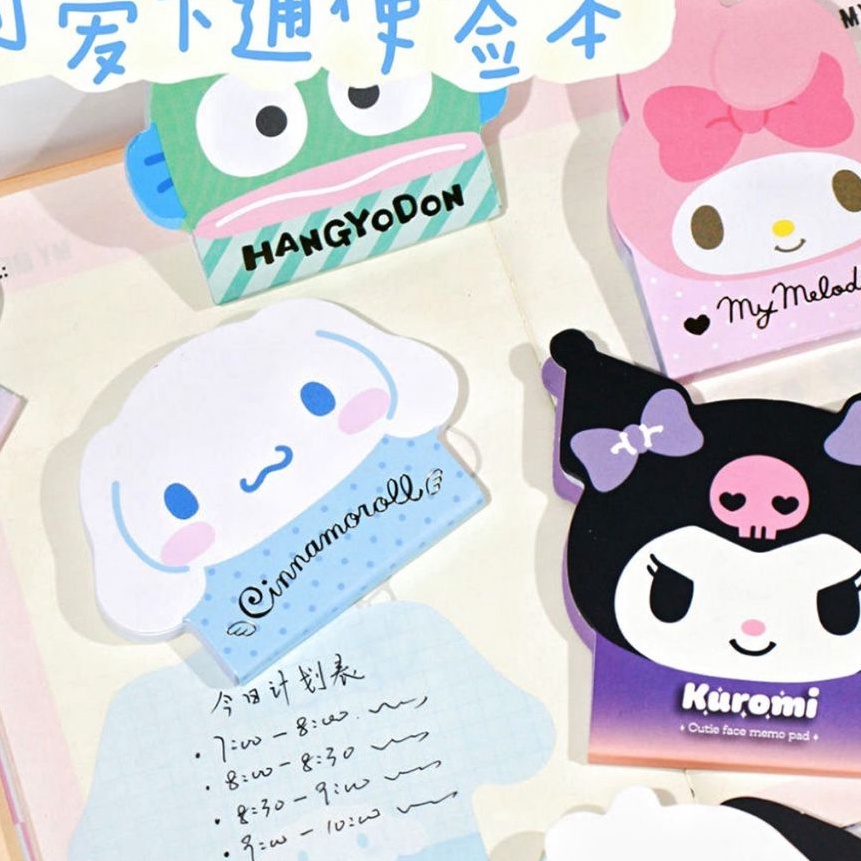 

KF7 Sticky Note Lucu Bentuk Kepala Sanrio Kuromi Cinnamoroll My Melody Memo Mini Bentuk Kepala Sanrio Original