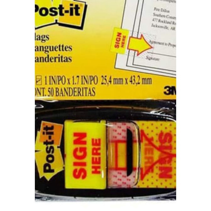 

Extra Post It sign here 3M