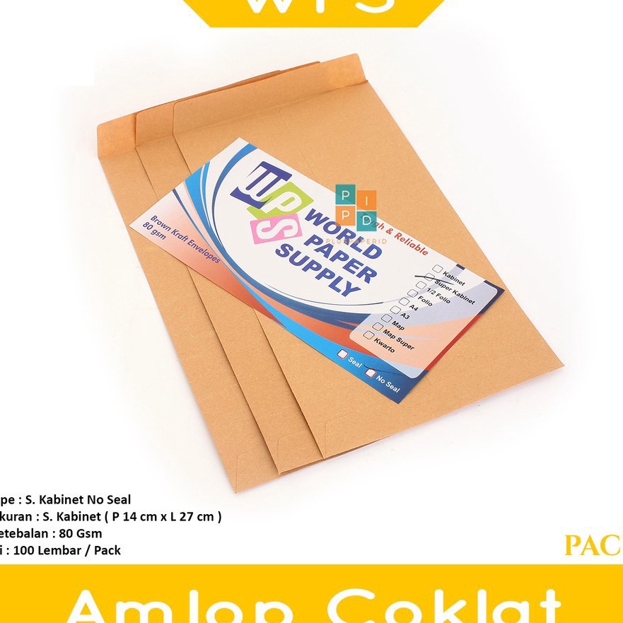 

Promo WPS Amplop Coklat Ukuran Super Cabinet 14 x27 cm No Seal Pack