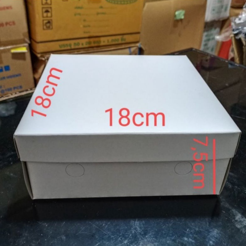 EKSKLUSIF Kotak Dus Nasi 18x18 Polos  Motif isi 5pcs  Box Kardus Tempat Makan Nasi Sayur Lauk