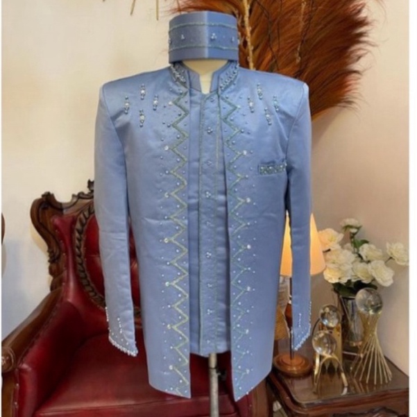 KODE I38Q Beskap pengantin Jumbo  Beskap pengantin XXXL  Beskap pengantin putih  Beskap pengantin pr