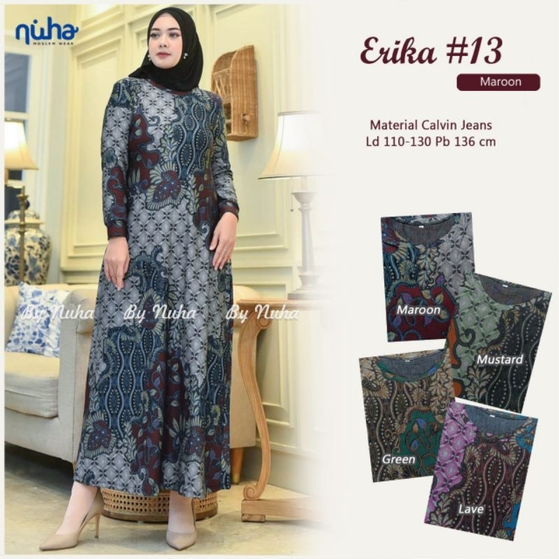 wisora erika maxi dress import by nuha dress batik modern gamis kaos import gamis jumbo ld120 ld 130