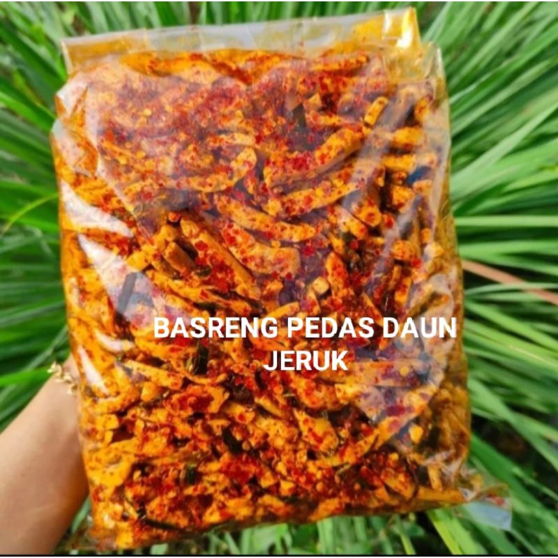 

Basreng Pedas Daun Jeruk Bumbu melimpah cemilan Murah