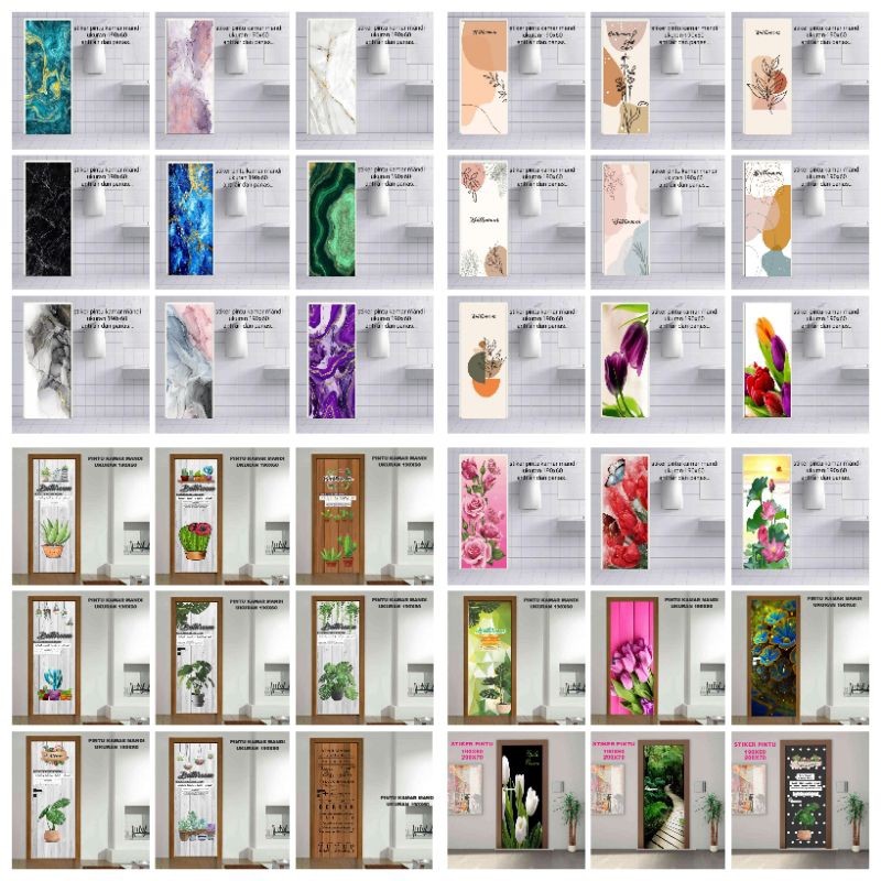 WALLPAPER STIKER PINTU KAMAR MANDI