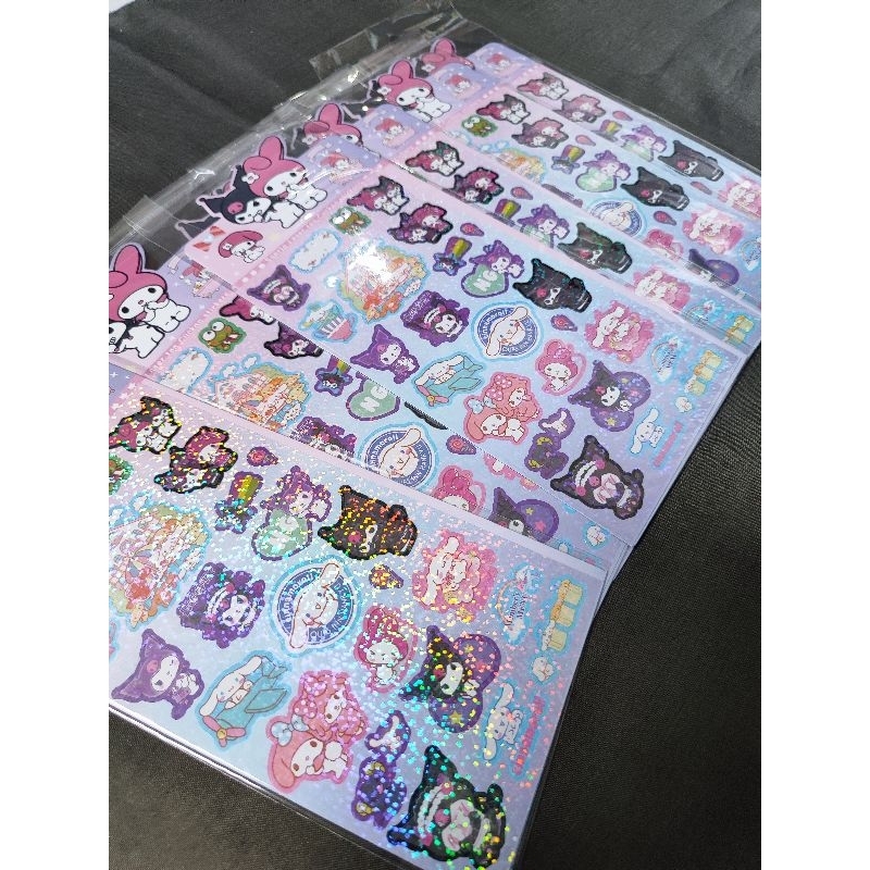 

Sticker gliter hologram motif sanrio kuromi cinnamoroll harga per 1 pcs