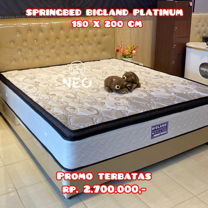 NEO - SPRING BED BIGLAND PLATINUM PLUSHTOP 180X200 160X200 120X200 MATRASS KASUR SET DIVAN PONTIANAK