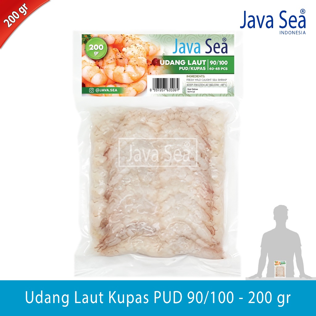 

Udang Laut Kupas PUD 90/100 pack 200gr Java Sea