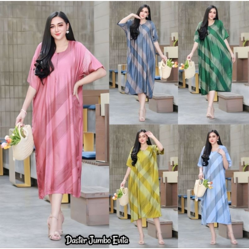 Daster Fuji / Daster kerut dada Crinkle Airflow Bordir / GAMIS BU TEJO FIT TO XXL BISA BUSUI BAHAN R