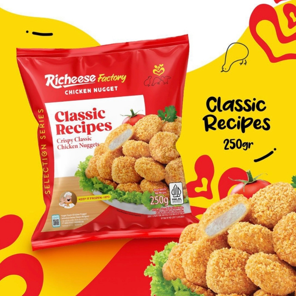 

Chicken Nugget Richeese Factory Nugget Crispy Classic Recipes 250 Gram