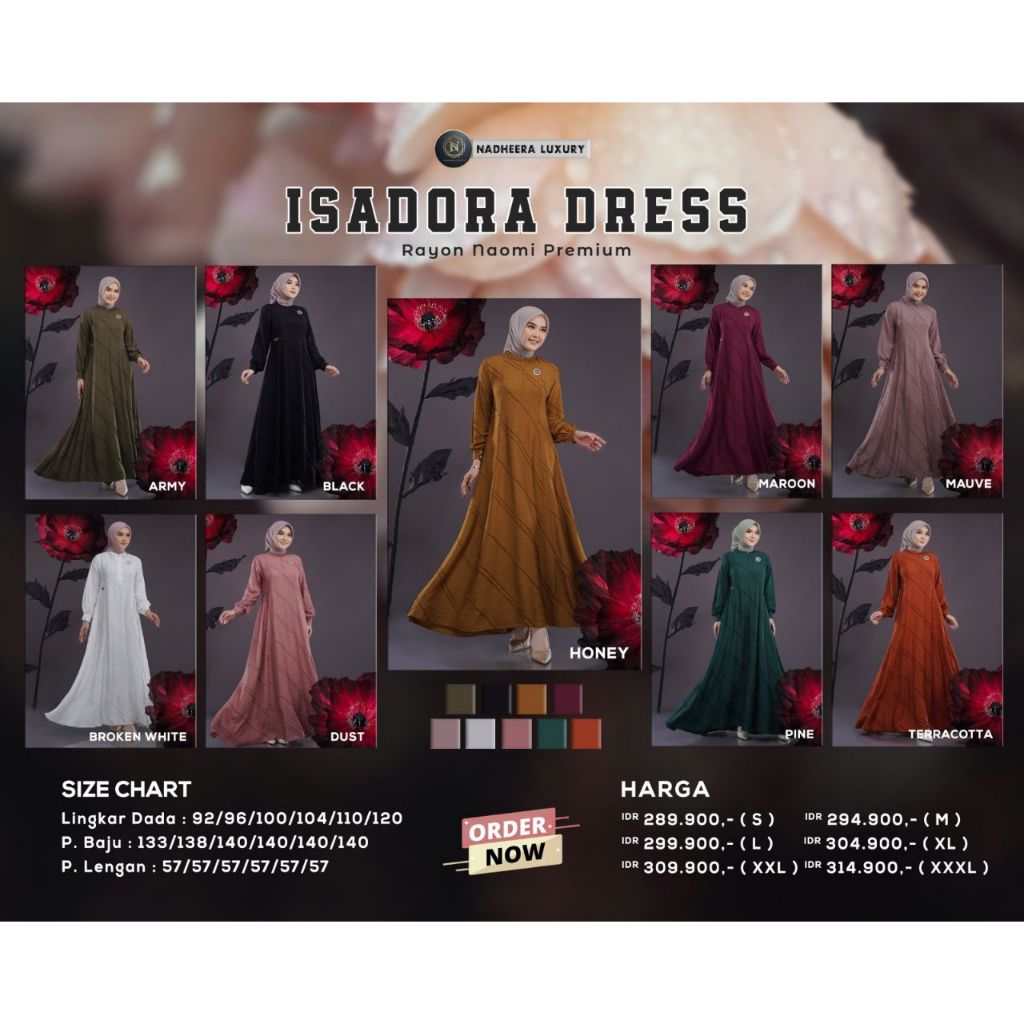 TERBARU GAMIS BUSUI ISADORA BY NADHEERA LUXURY