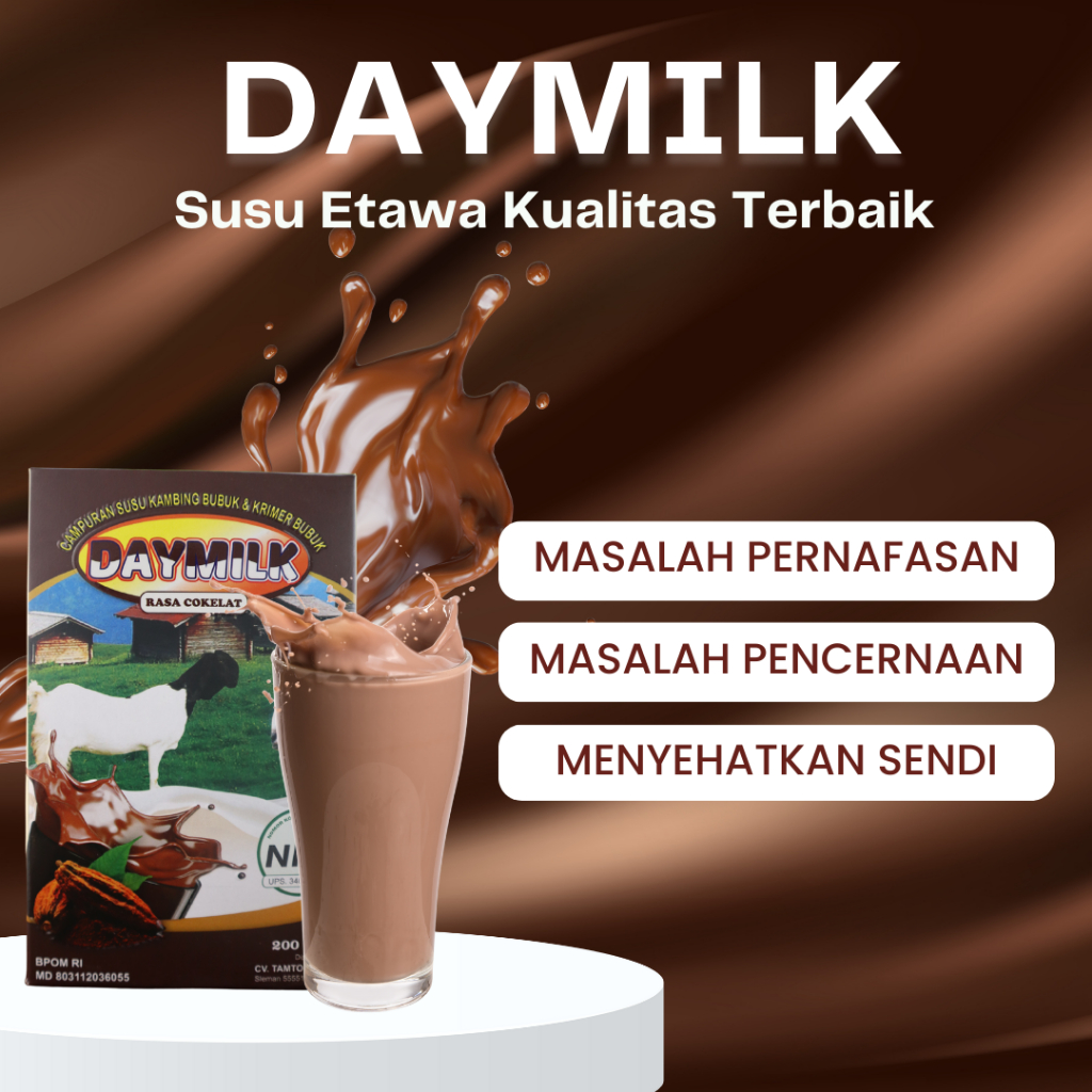 

DAYMILK Susu Kambing Etawa Bubuk Rasa Cokelat. Bantu Atasi Masalah Persendian dan Pernafasan