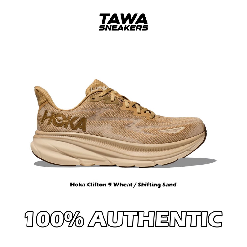 Hoka Clifton 9 Wheat Shifting Sand Mens Road Running Shoes 100% Original