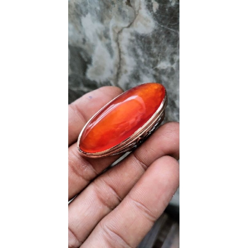 cincin batu akik pandan merah