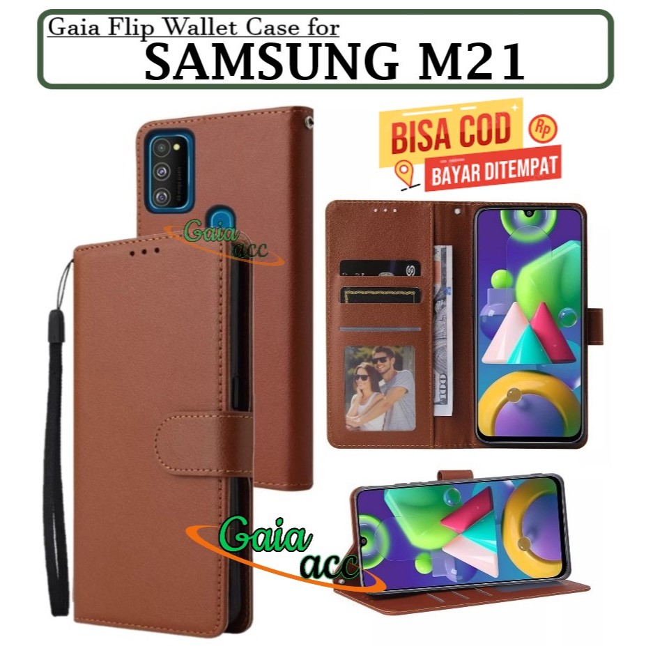 FLIP COVER SAMSUNG M21 LEATHER CASE FLIP SAMSUNG M21 CASING DOMPET