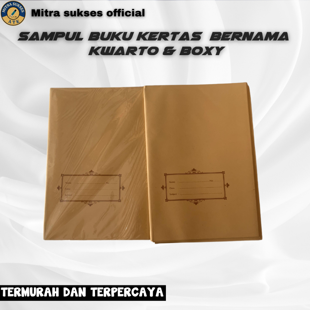 

ALFA SAMPUL BUKU COKLAT NAMA SIZE KWARTO DAN BOXY 1 PACK ISI 20 PCS