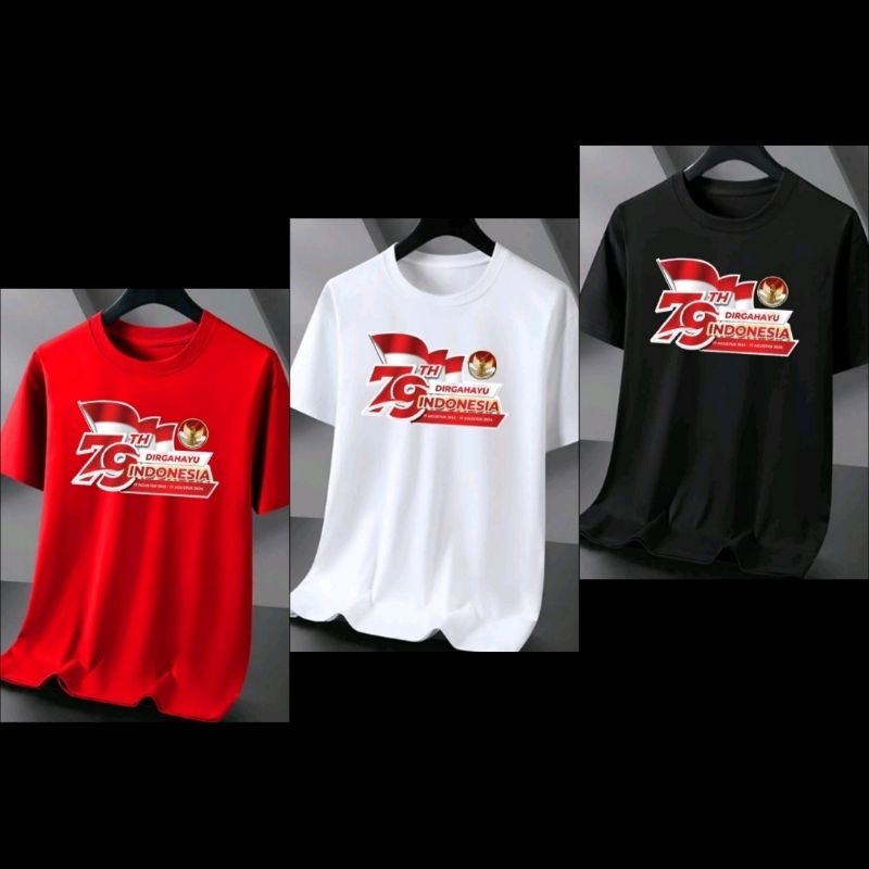 Baju kaos 17 Agustus / T-shirt Dewasa Unisex 17 Agustus / Kaos Oblong 17 Agustus / Kaos Hut RI 79 In