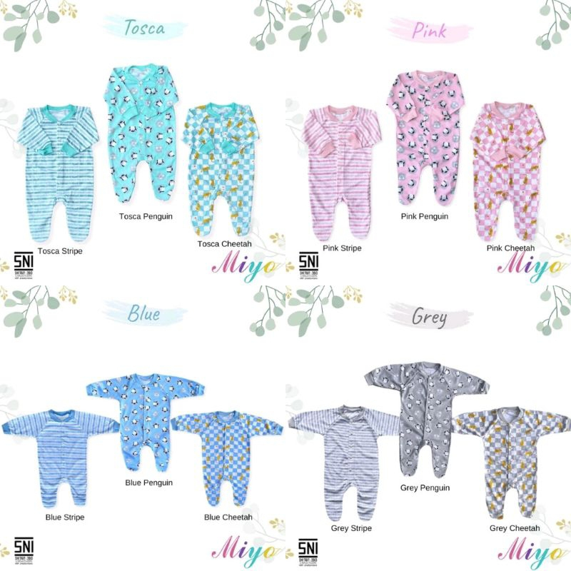Miyo Sleepsuit Tutup Kaki TOPI Print / Baju Kodok Tutup Kaki TOPI / Baju Anak Newborn / Sleepsuit Mo
