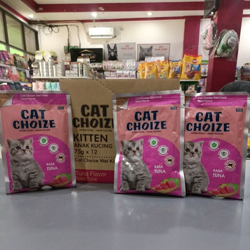 cat choize wet food cat choize kitten food wet food sachet rasa tuna 75gr makanan kucing cat choize 