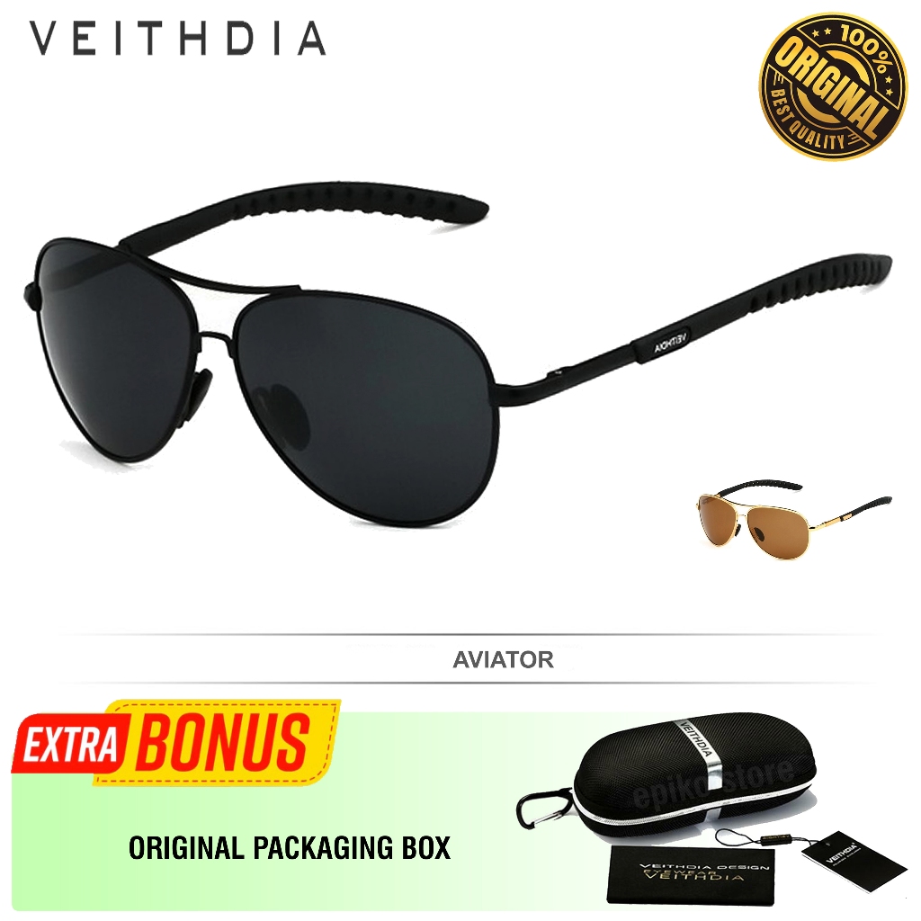 VEITHDIA ORIGINAL Kacamata Aviator Unisex Polarized Sunglasses - V3088
