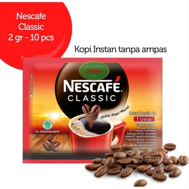 

nescafe classic 2 gr x 10 pcs | nescafe classic renceng | nescafe sachet