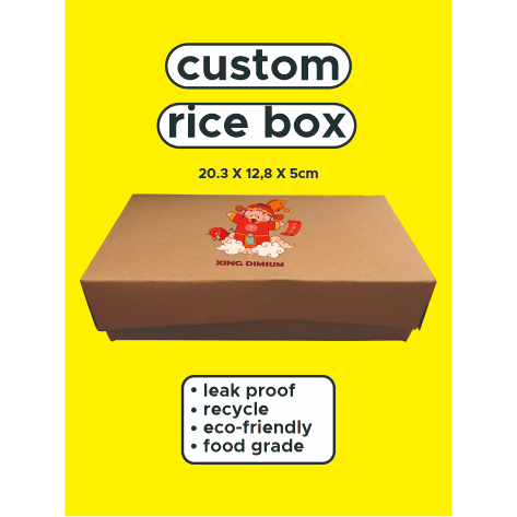 CUSTOM CETAK PACKAGING / BROWN CRAFT LUNCH BOX / KEMASAN MAKANAN PREMIUM MURAH
