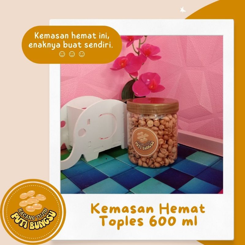 

Kemasan Hemat Toples 600 ML Kacang Tujin Puti Bungsu