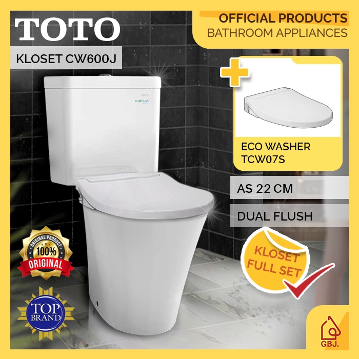 KLOSET DUDUK TOTO CW600 / CW600J + ECOWASHER TCW07S / KLOSET DUDUK ORIGINAL TOTO ECO WASHER / CW600 