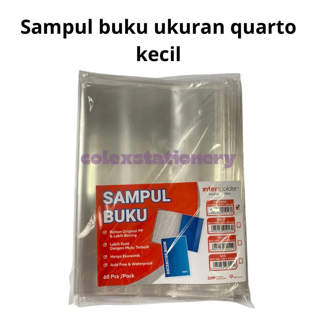 

Sampul Buku / Sampul Buku Tulis Plastik Tanpa Lem Ukuran Kecil Quarto Isi 60 Lembar Interx