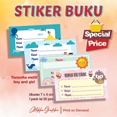 

STIKER MAPEL | STIKER LABEL BUKU | MATA PELAJARAN | STIKER NAMA