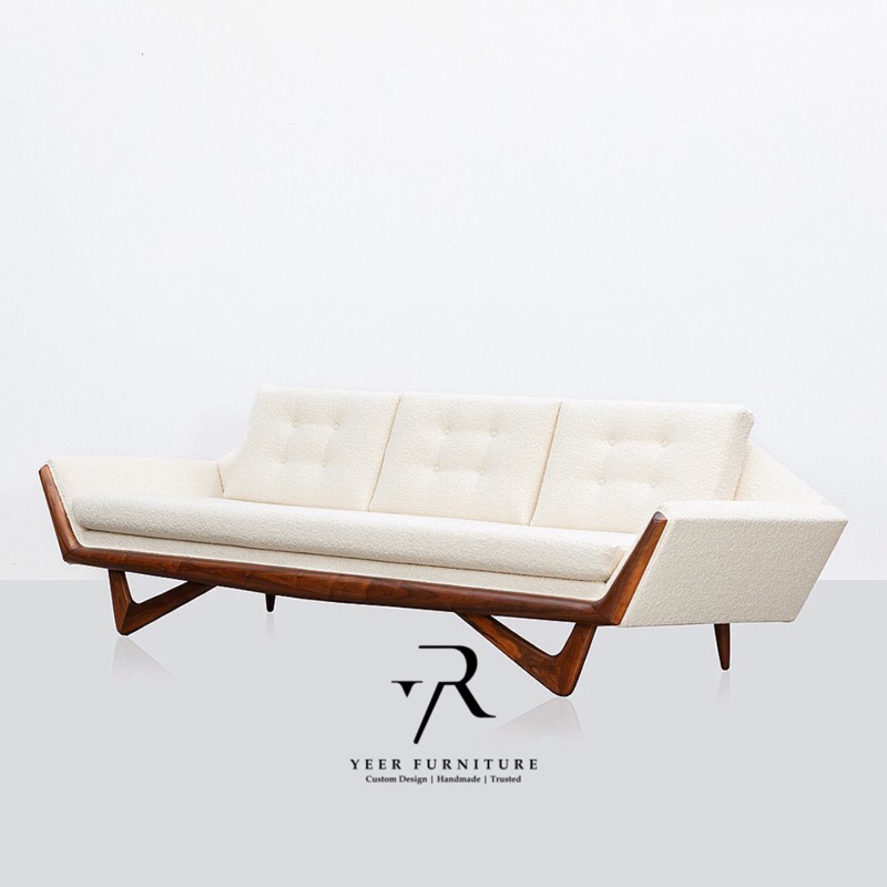 Sofa Tamu Jati Minimalis Kursi Sofa Modern 3 Dudukan Sofa Santai