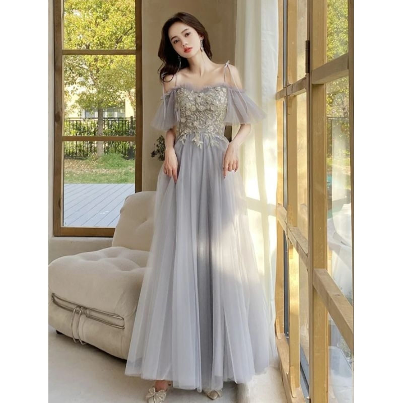 [READY] Gaun fairy photooshoot / Bridesmaid / dress abu / Baju Kondangan Mewah / Bridal / Baju Tutu 