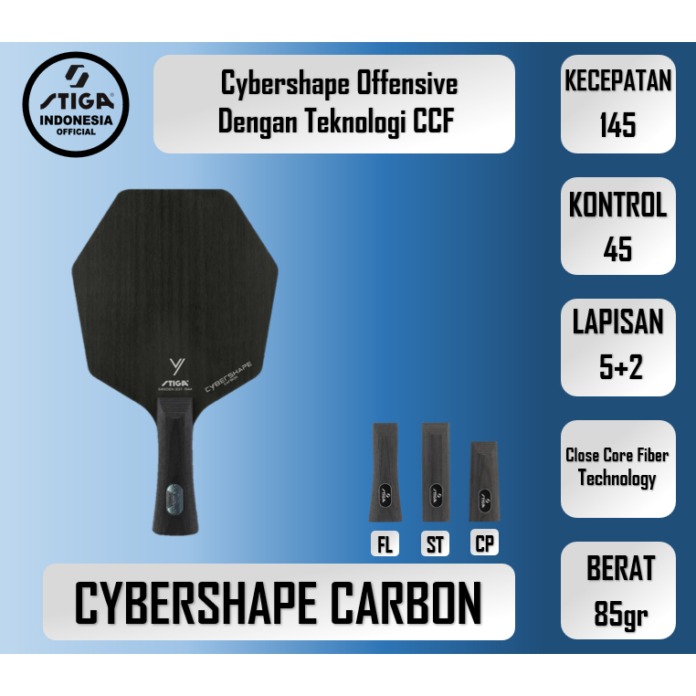 Cybershape carbon | stiga blade | kayu bet tenis meja original stiga