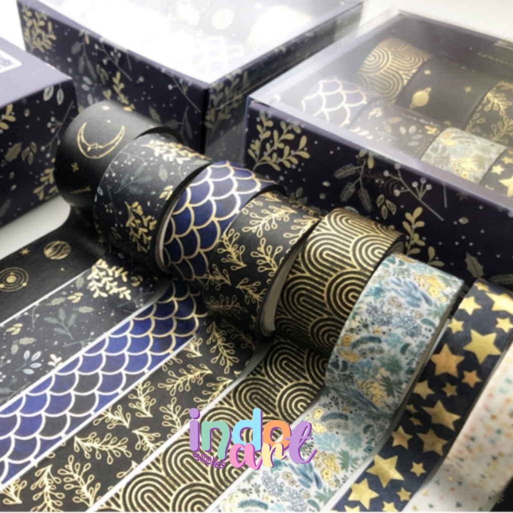 

(IAS) Washi Tape Foil Gold Set Box isi 10 buah