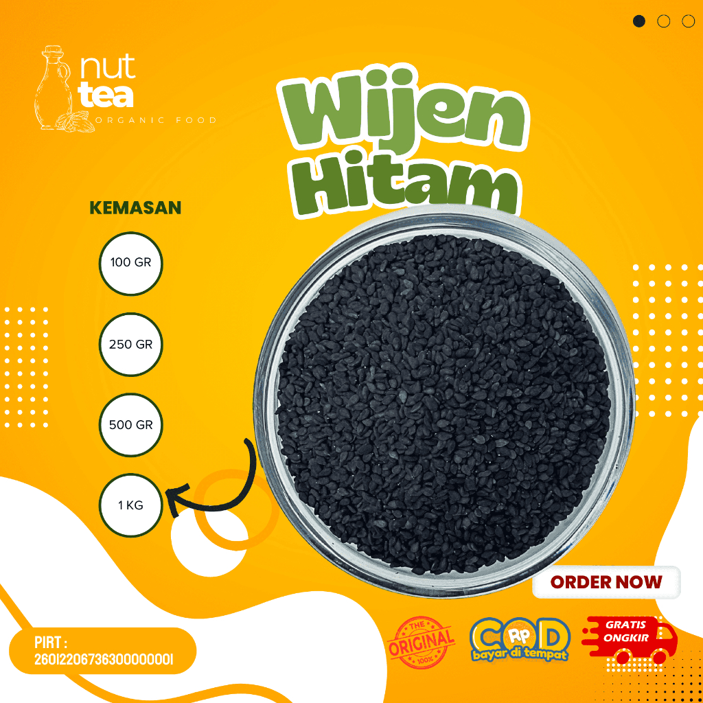 

Wijen Hitam 250gr - Black Sesame Seed / Habbatussauda / Biji Wijen / Natural / Organik