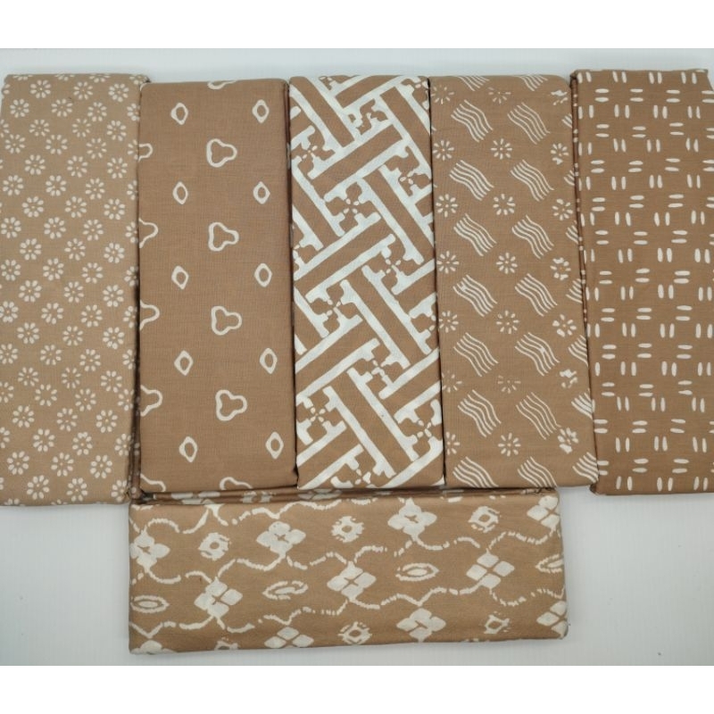 Kain batik Cap garutan G1W warna coklat susu mocca