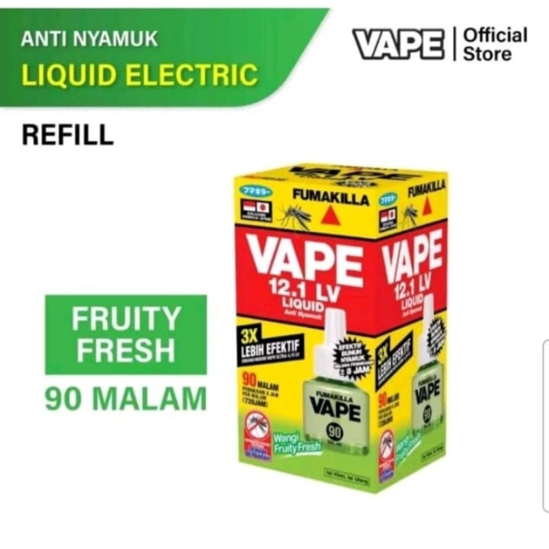 FUMAKILLA  VAPE LIQUID 90 MALAM AROMA FRUITY FRESH ANTI NYAMUK